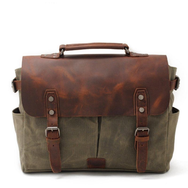 Sac Photo Imperméable Toile Cirée Et Cuir