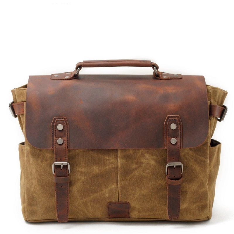 Sac Photo Imperméable Toile Cirée Et Cuir