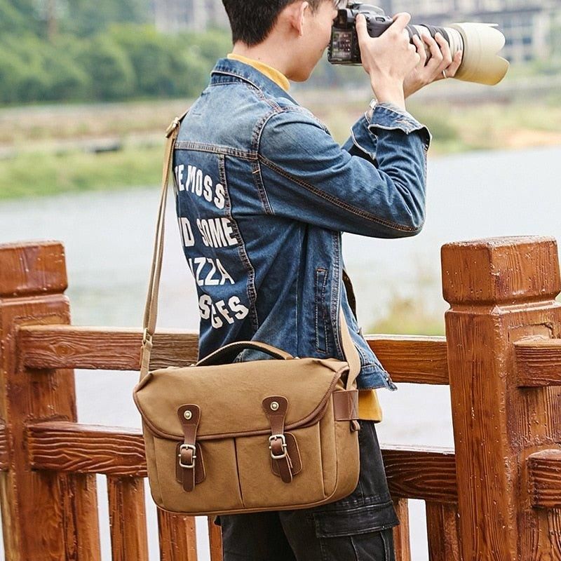 Sac Photo Vintage Toile Décontracté Pour Reflex Numérique