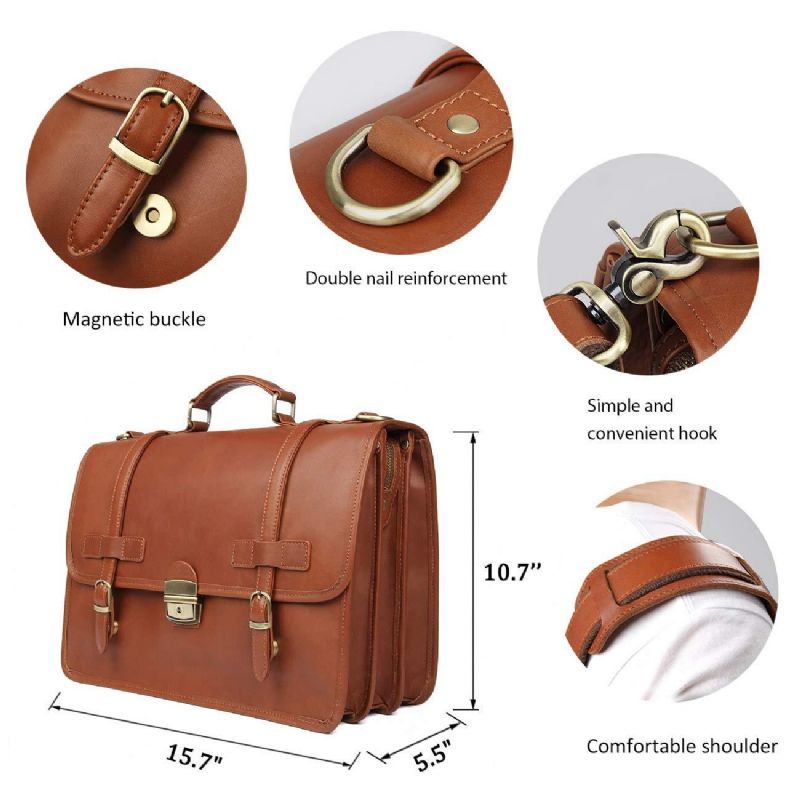 Sac Porte-documents Pour Hommes Cuir Style Britannique