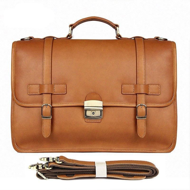 Sac Porte-documents Pour Hommes Cuir Style Britannique