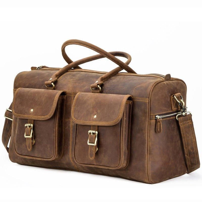 Sac Sport Cuir Marron Vintage
