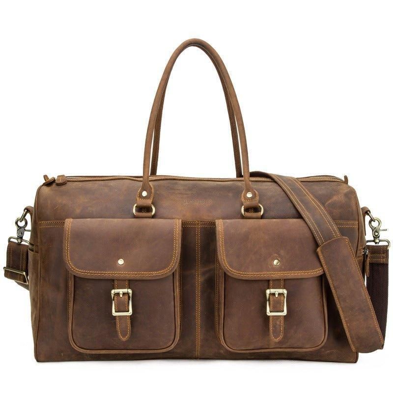 Sac Sport Cuir Marron Vintage