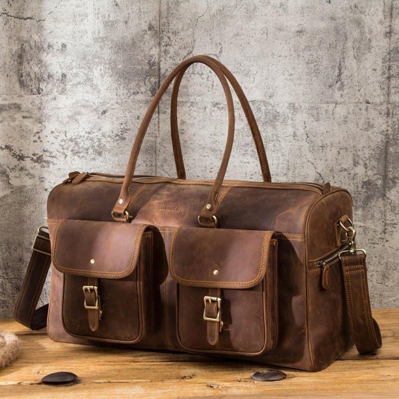Sac Sport Cuir Marron Vintage