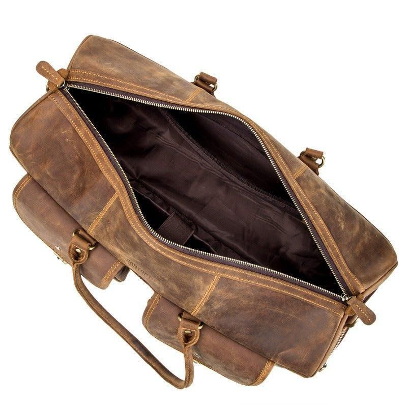 Sac Sport Cuir Marron Vintage