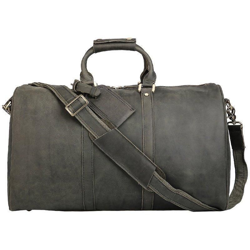 Sac Sport Cuir Pleine Fleur Fait À La Main Vert Armée