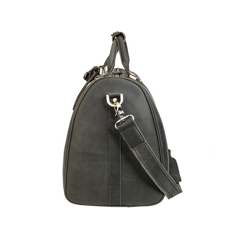 Sac Sport Cuir Pleine Fleur Fait À La Main Vert Armée