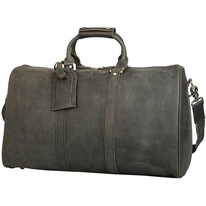 Sac Sport Cuir Pleine Fleur Fait À La Main Vert Armée