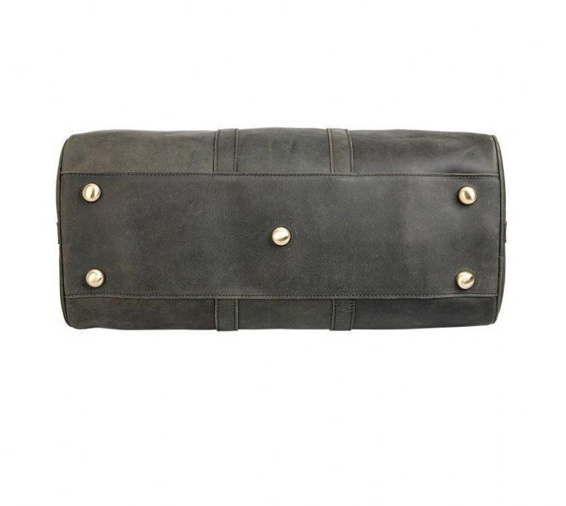Sac Sport Cuir Pleine Fleur Fait À La Main Vert Armée
