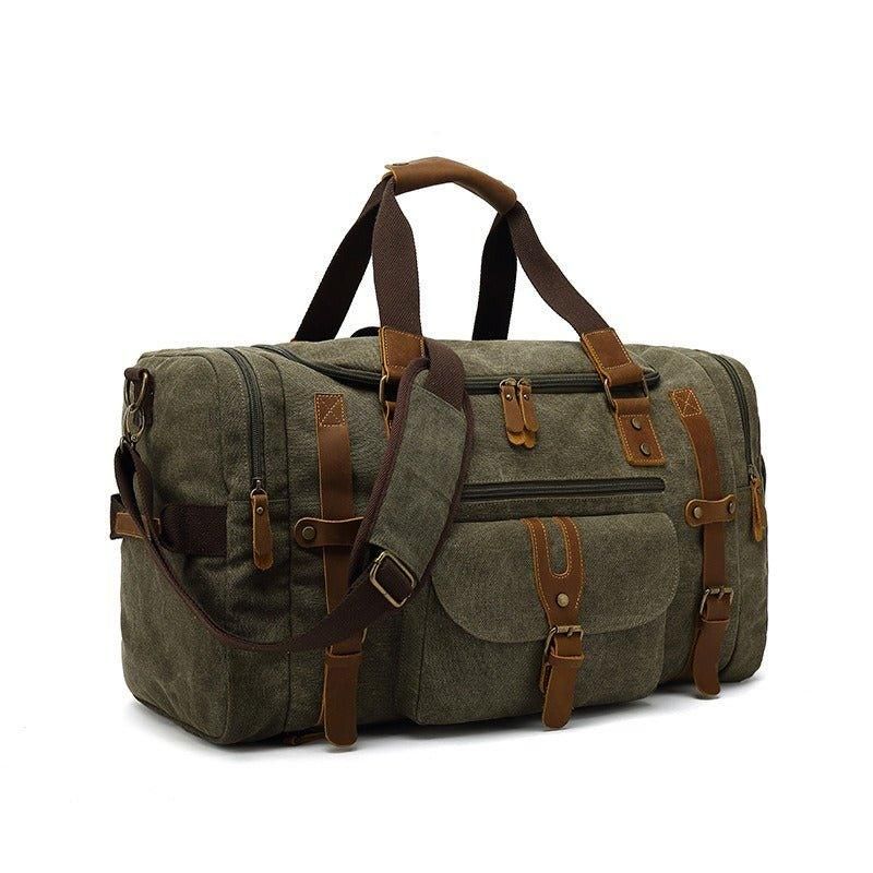 Sac Sport Toile Pour Hommes Salle Avec Poche À Chaussures