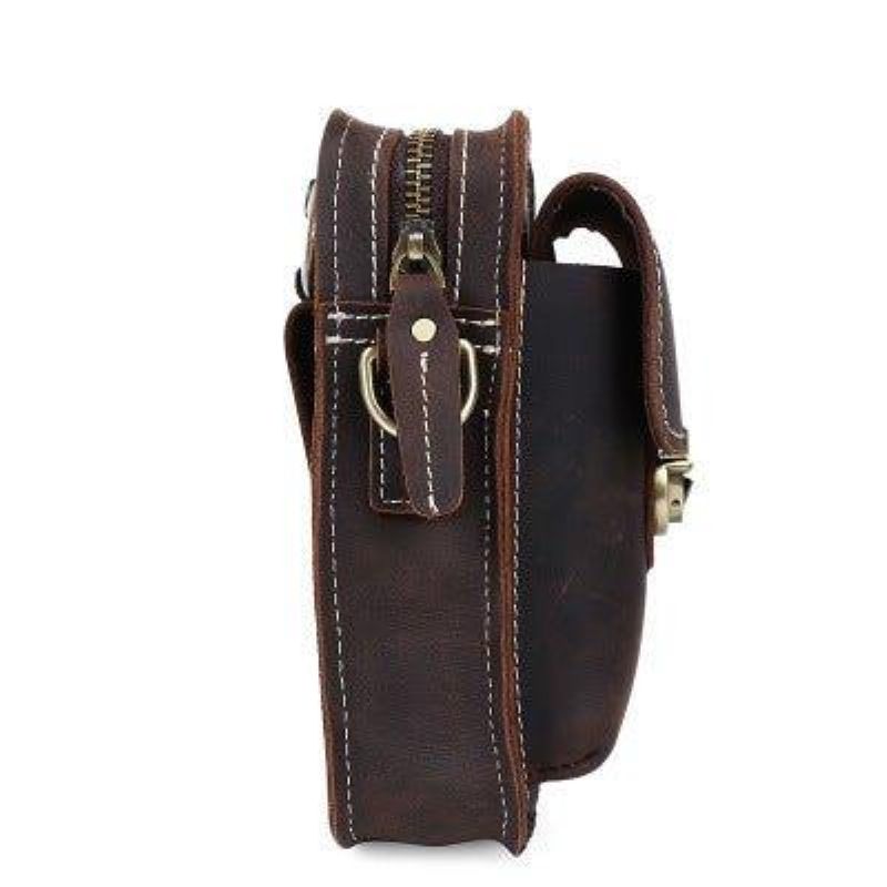 Sac Taille Rétro Pour Hommes Cuir Véritable