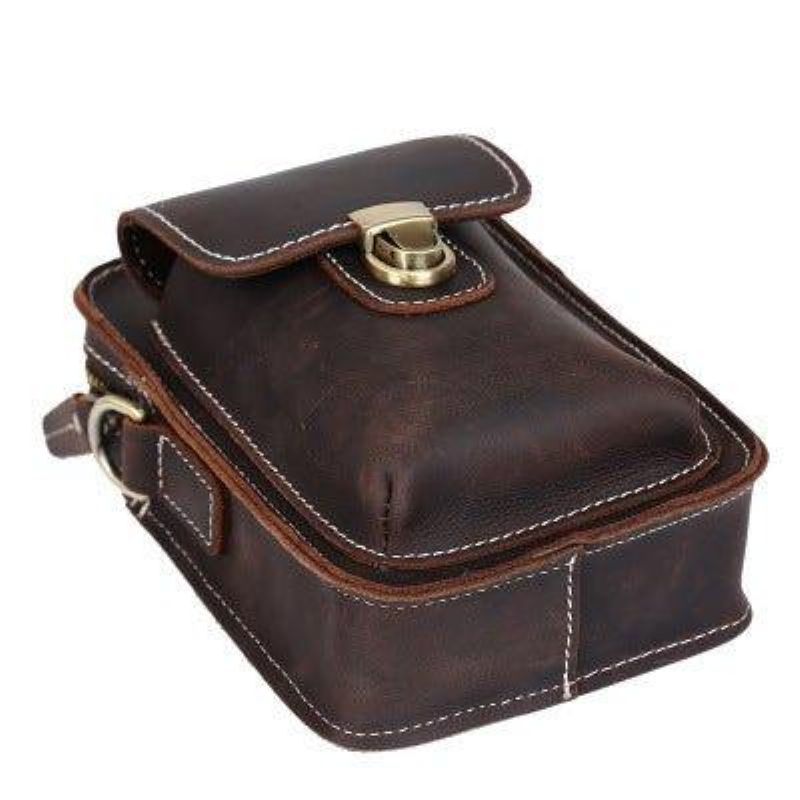 Sac Taille Rétro Pour Hommes Cuir Véritable