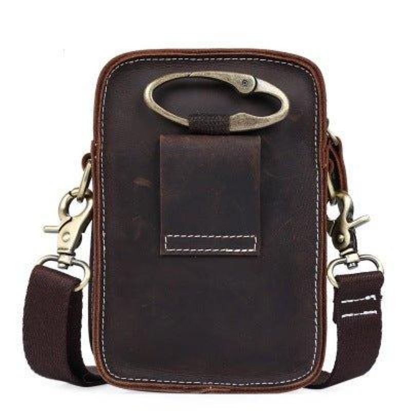 Sac Taille Rétro Pour Hommes Cuir Véritable