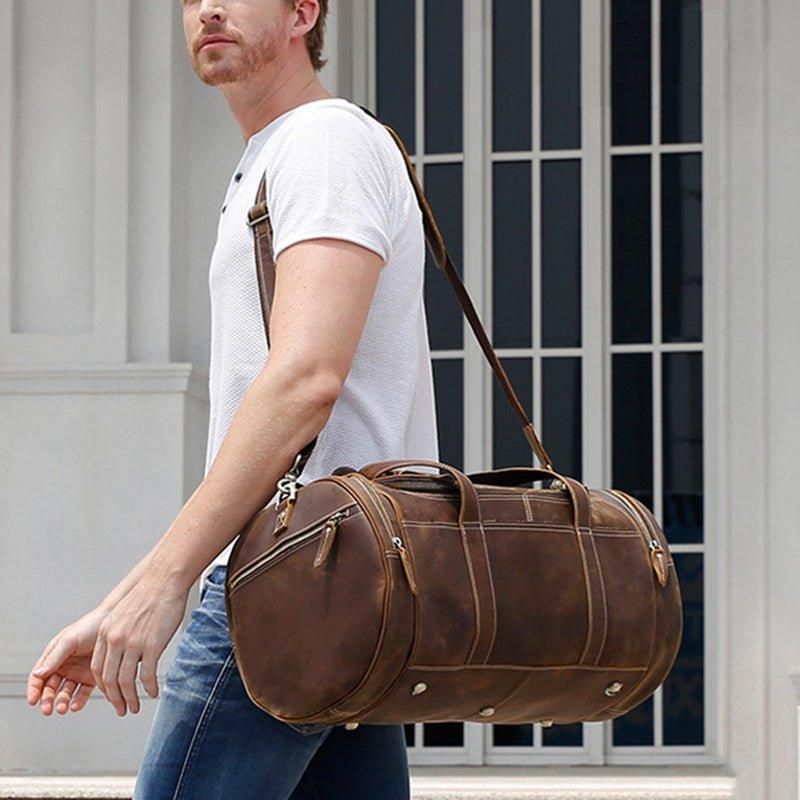 Sac Tonneau Cuir Marron