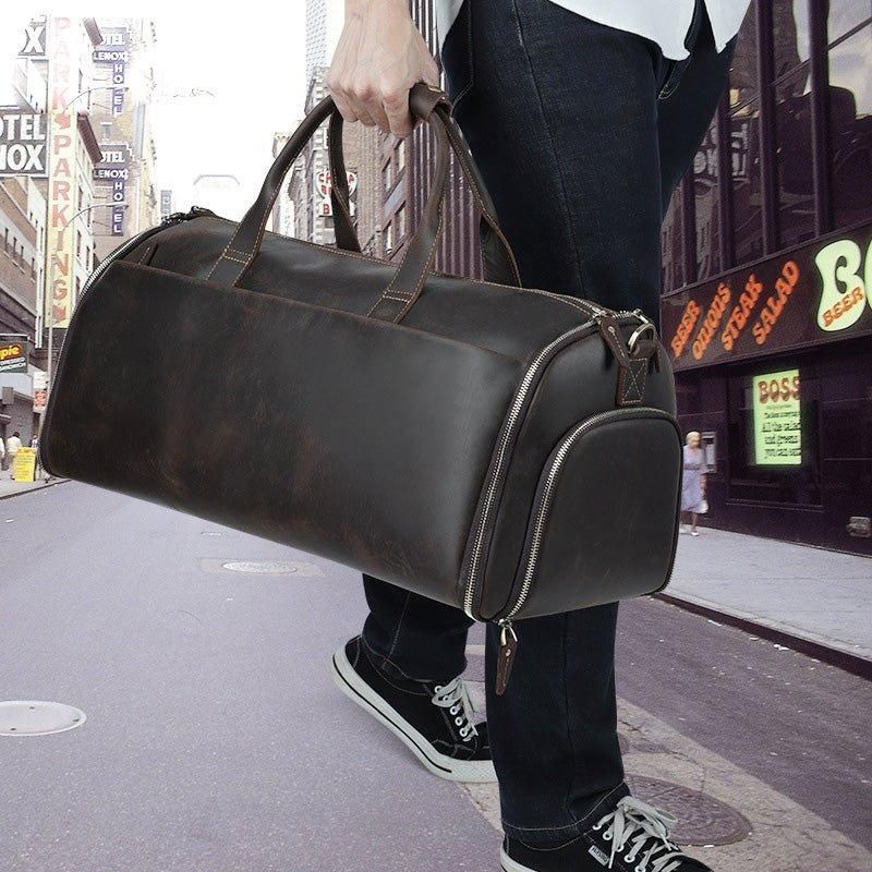 Sac À Vêtements Cuir Avec Compartiment Chaussures