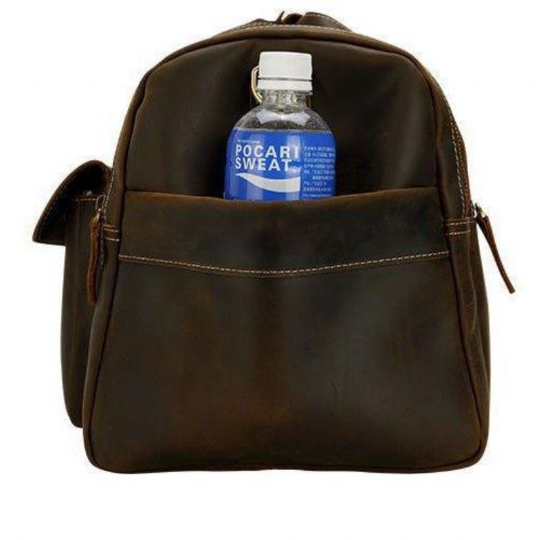 Sac Voyage Cuir Pour Hommes Avec Poches Zippées