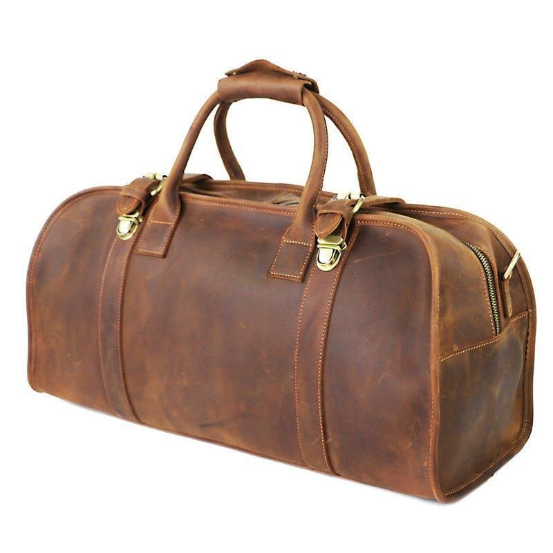 Sac Voyage Cuir Pour Hommes Avec Serrure