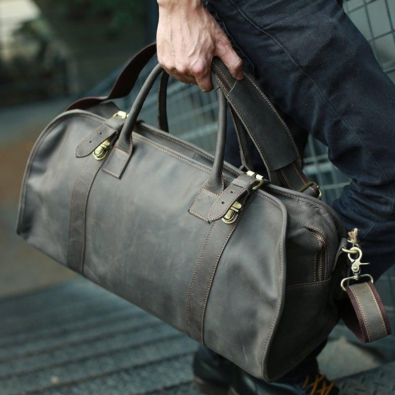 Sac Voyage Cuir Pour Hommes Avec Serrure