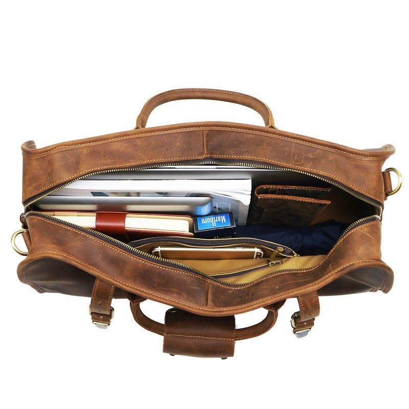 Sac Voyage Cuir Pour Hommes Avec Serrure