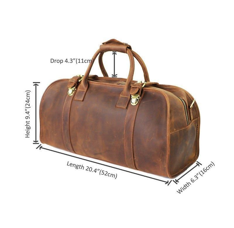 Sac Voyage Cuir Pour Hommes Avec Serrure