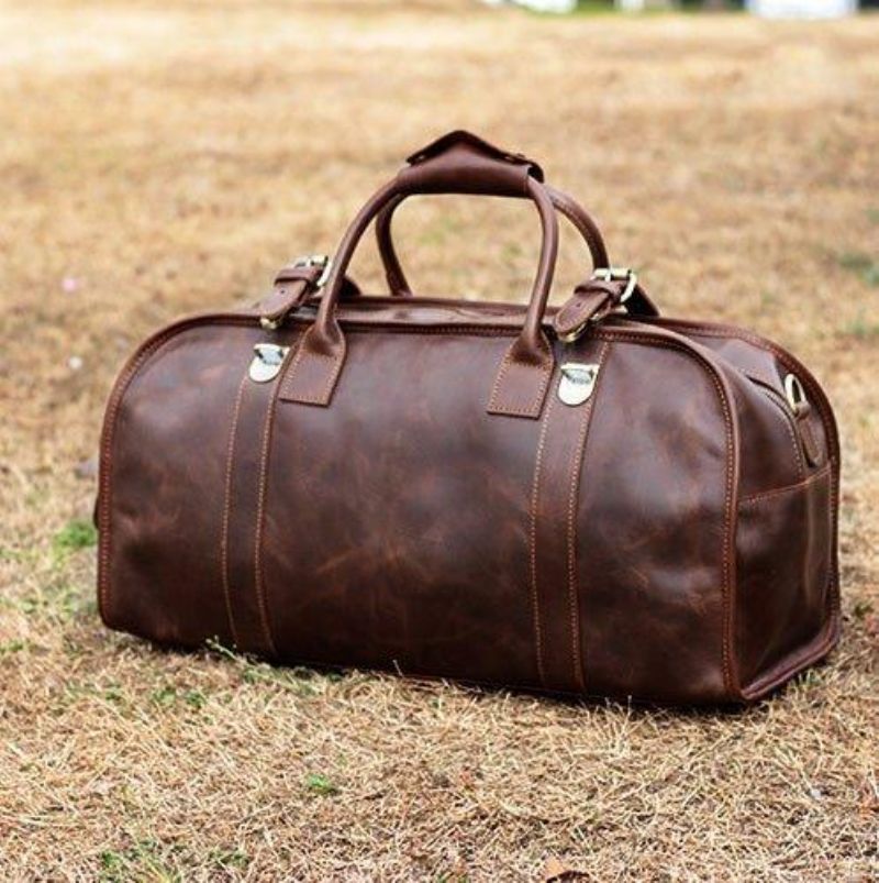 Sac Voyage Cuir Pour Hommes Avec Serrure