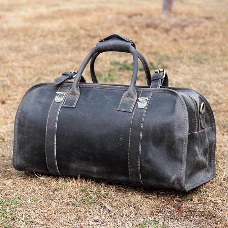 Sac Voyage Cuir Pour Hommes Avec Serrure