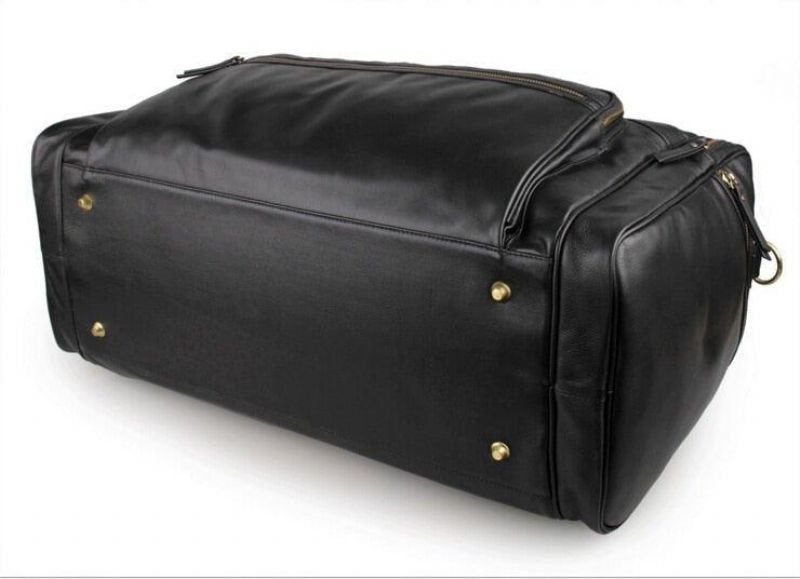 Sac Voyage Cuir Noir Pour Hommes Grand