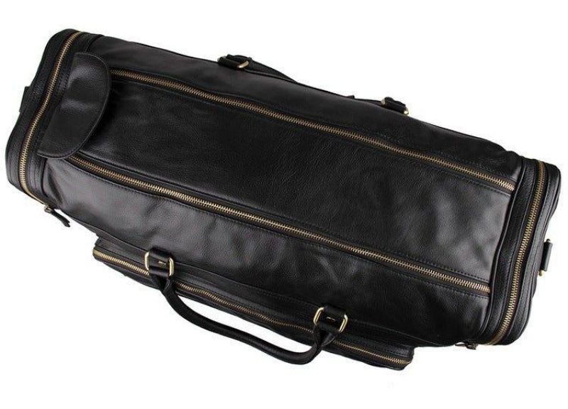 Sac Voyage Cuir Noir Pour Hommes Grand