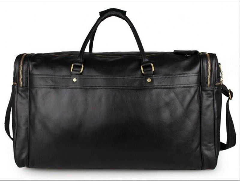 Sac Voyage Cuir Noir Pour Hommes Grand