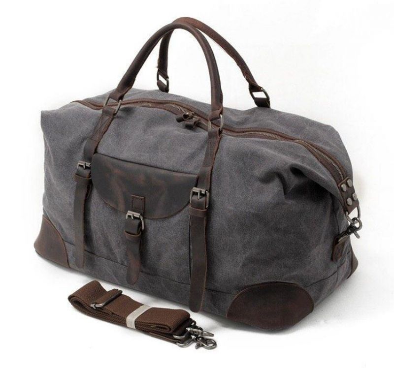 Sac Voyage Surdimensionné Toile Et Cuir
