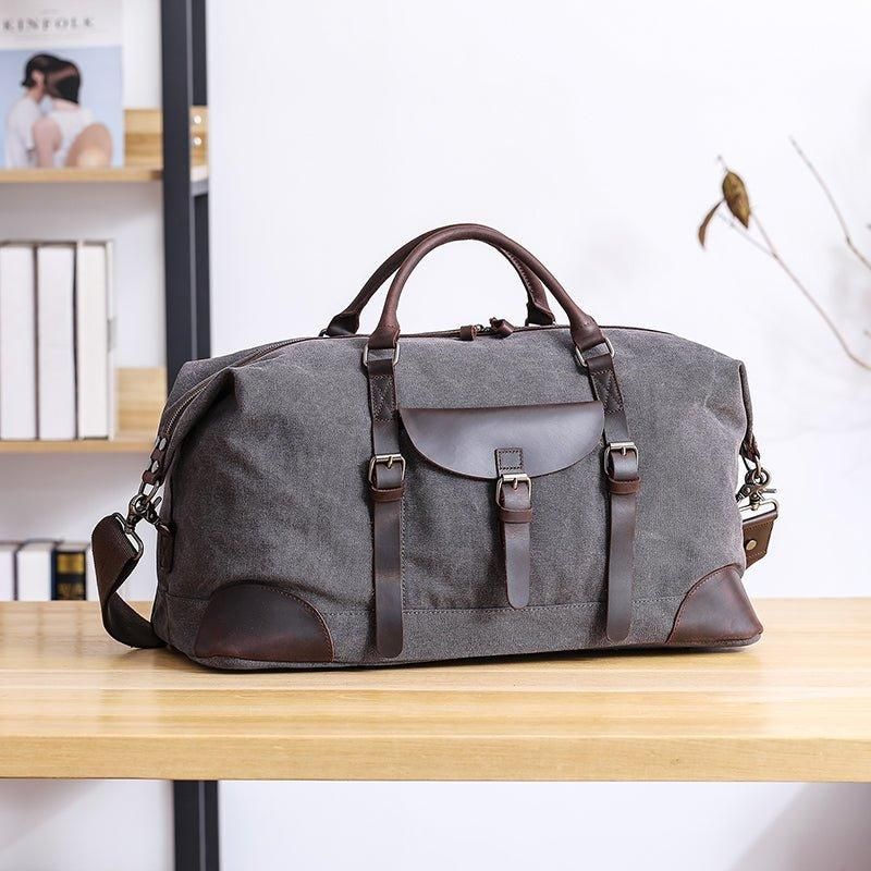 Sac Voyage Surdimensionné Toile Et Cuir
