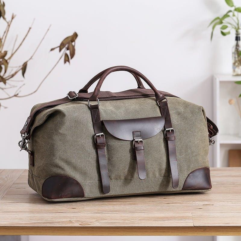 Sac Voyage Surdimensionné Toile Et Cuir