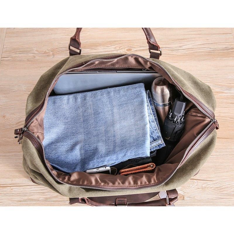Sac Voyage Surdimensionné Toile Et Cuir