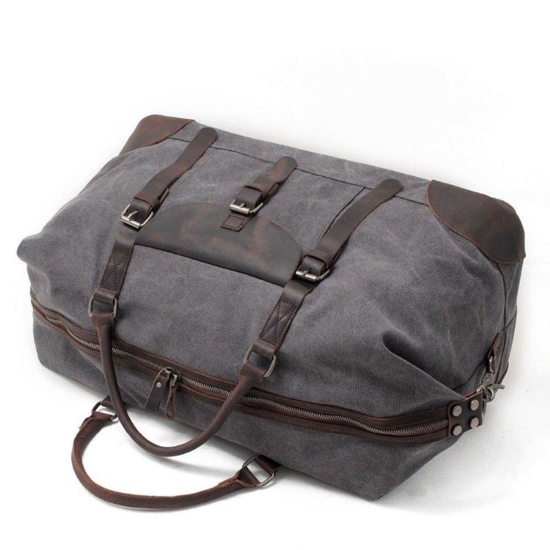 Sac Voyage Surdimensionné Toile Et Cuir