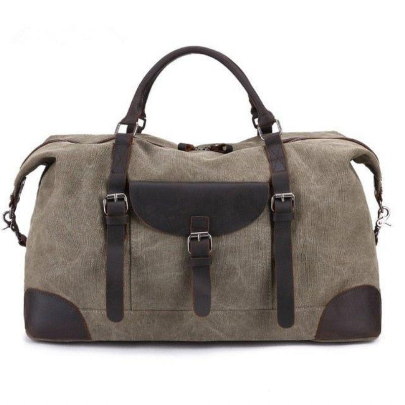 Sac Voyage Surdimensionné Toile Et Cuir