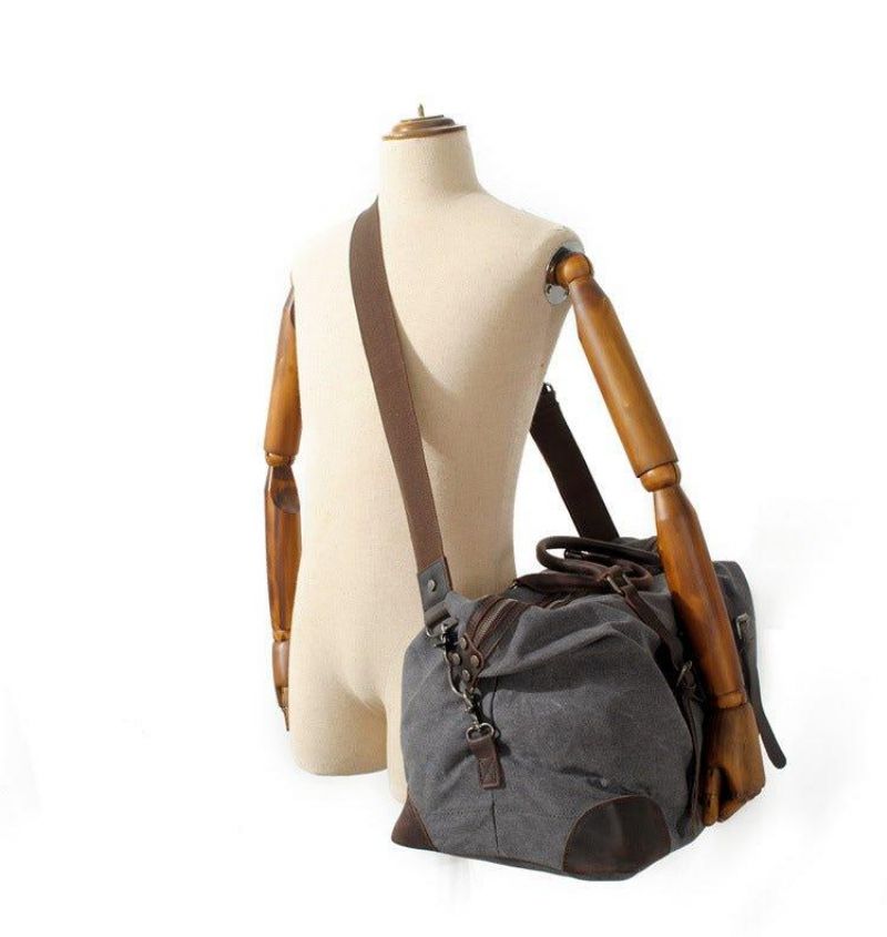 Sac Voyage Surdimensionné Toile Et Cuir
