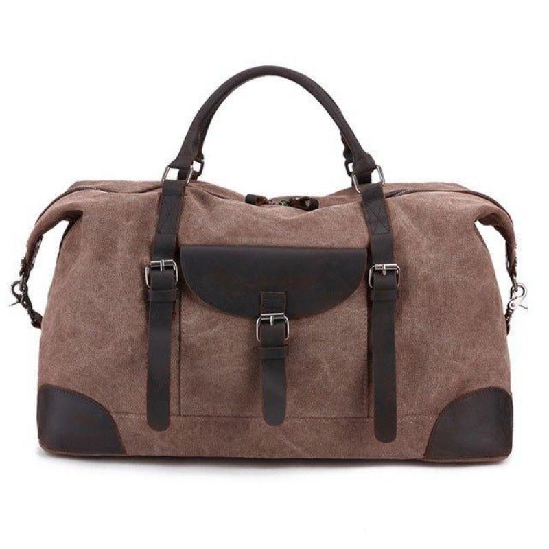 Sac Voyage Surdimensionné Toile Et Cuir