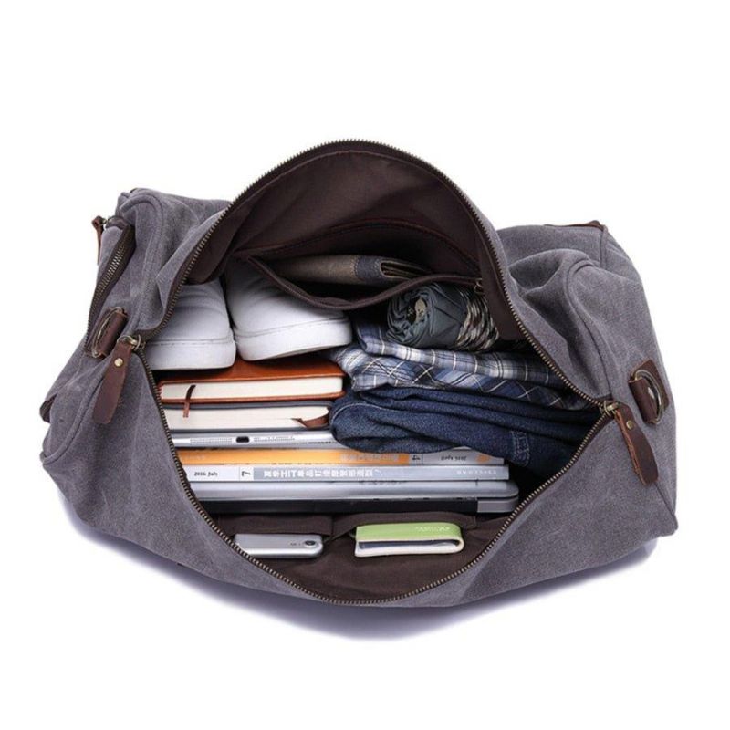 Sac Voyage Toile Et Cuir Fourre-tout Week-end