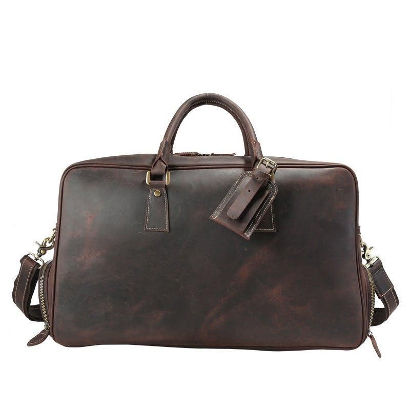 Sac Week-end Cuir Crazy Horse Avec Compartiment À Chaussures