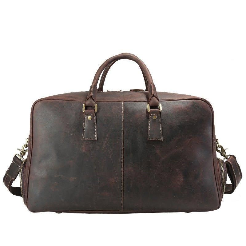 Sac Week-end Cuir Crazy Horse Avec Compartiment À Chaussures