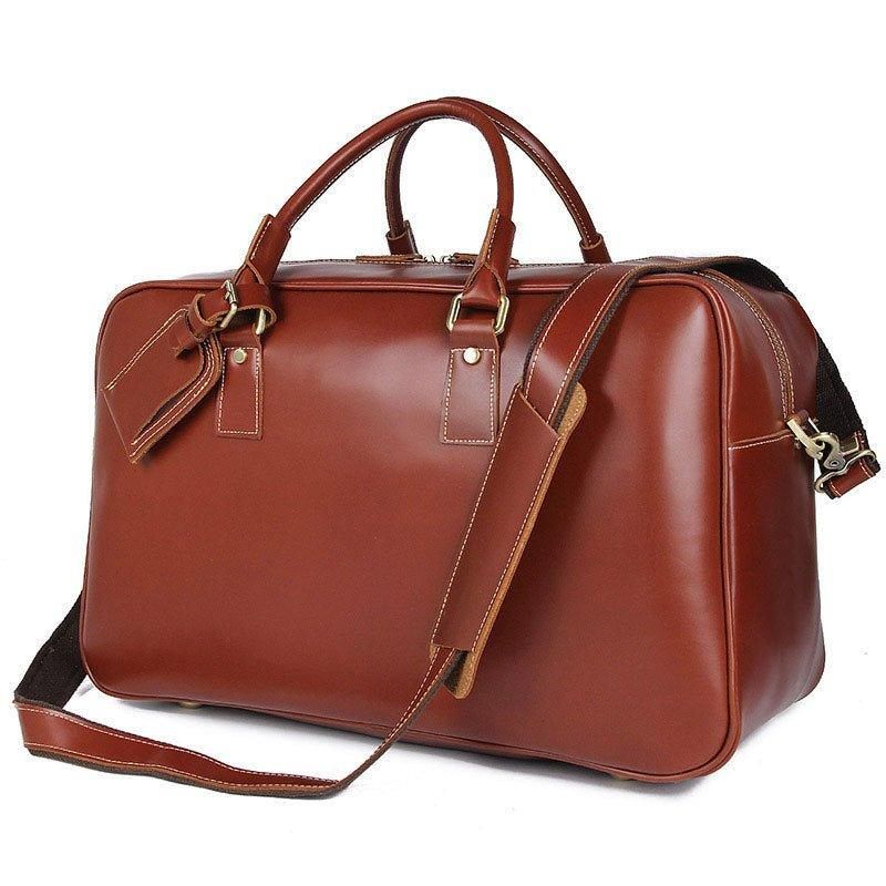 Sac Week-end Cuir Rouge Marron Femmes Hommes