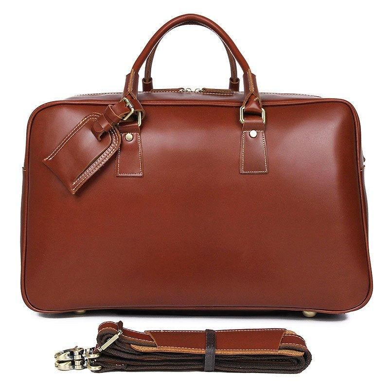 Sac Week-end Cuir Rouge Marron Femmes Hommes