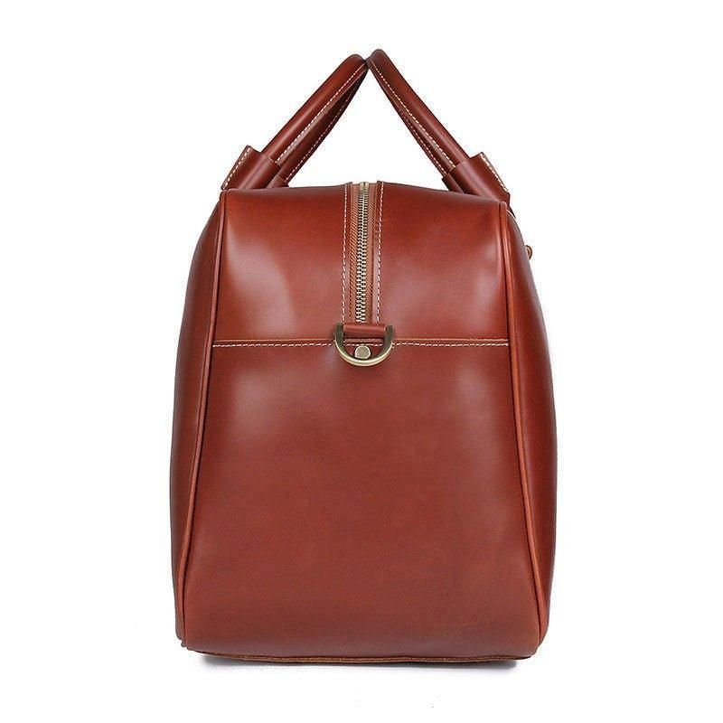 Sac Week-end Cuir Rouge Marron Femmes Hommes