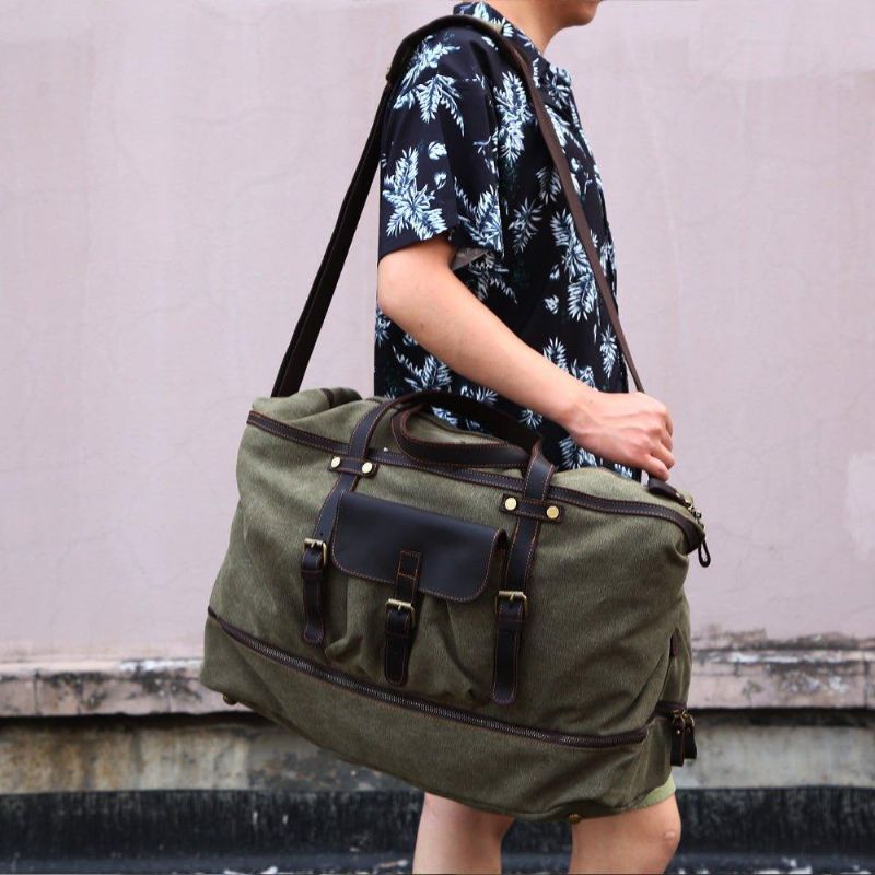 Sac Week-end Toile Avec Compartiment Inférieur Pour Chaussures
