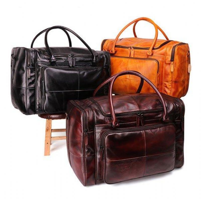 Sac Weekender Designer Cuir Tanné Végétal