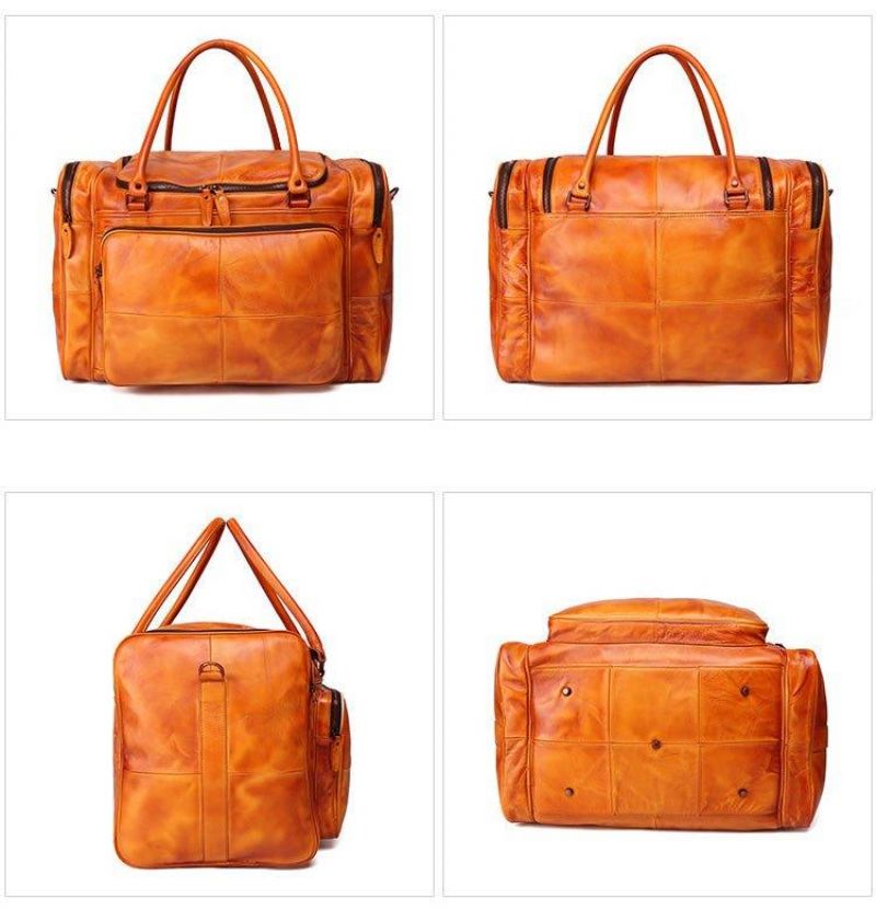 Sac Weekender Designer Cuir Tanné Végétal