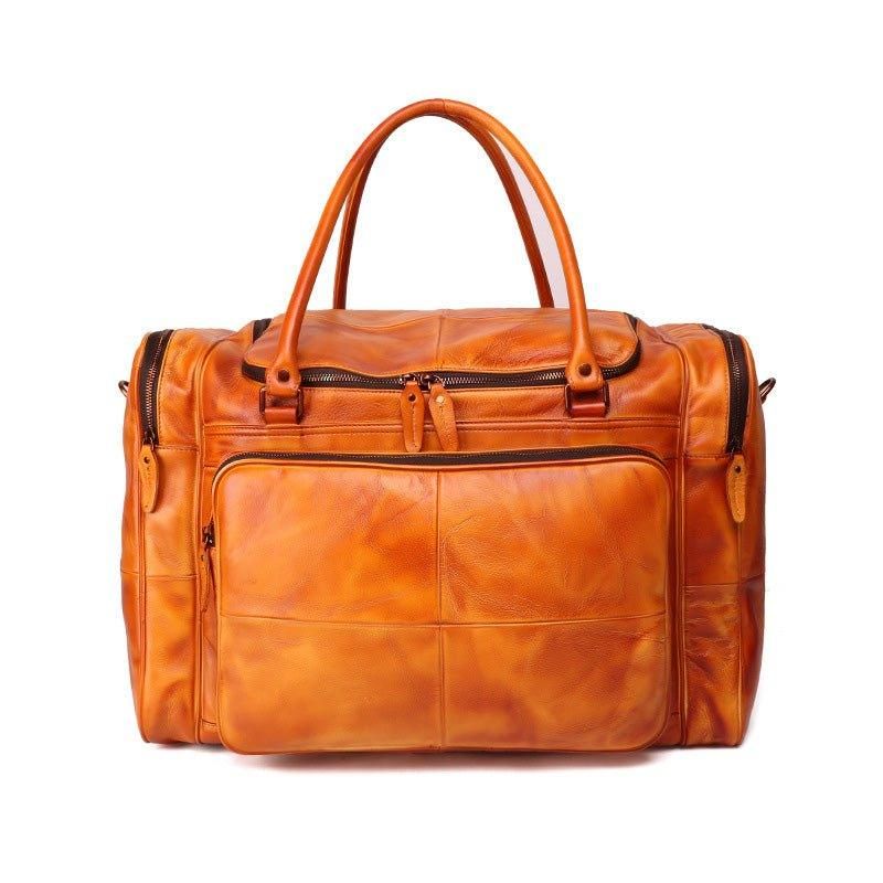 Sac Weekender Designer Cuir Tanné Végétal