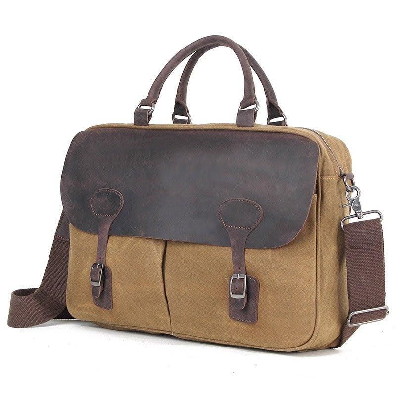 Sacoche Besace Pour Homme Toile Et Cuir