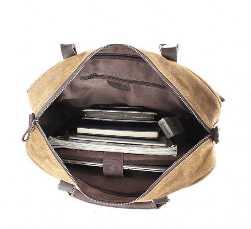 Sacoche Besace Pour Homme Toile Et Cuir