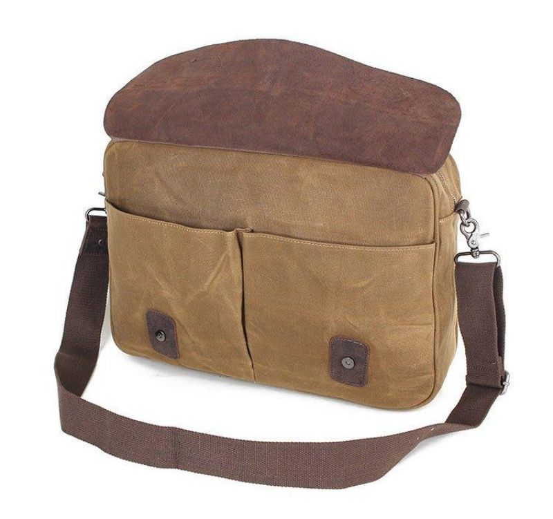 Sacoche Besace Pour Homme Toile Et Cuir